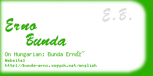 erno bunda business card